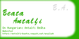 beata antalfi business card