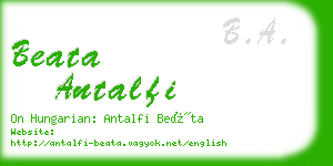 beata antalfi business card